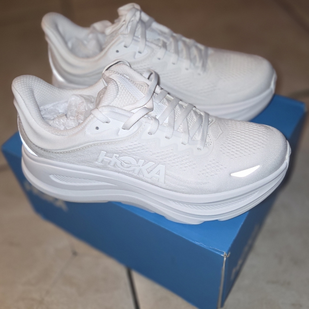 Hoka One One Women's White Mesh Running Sneakers